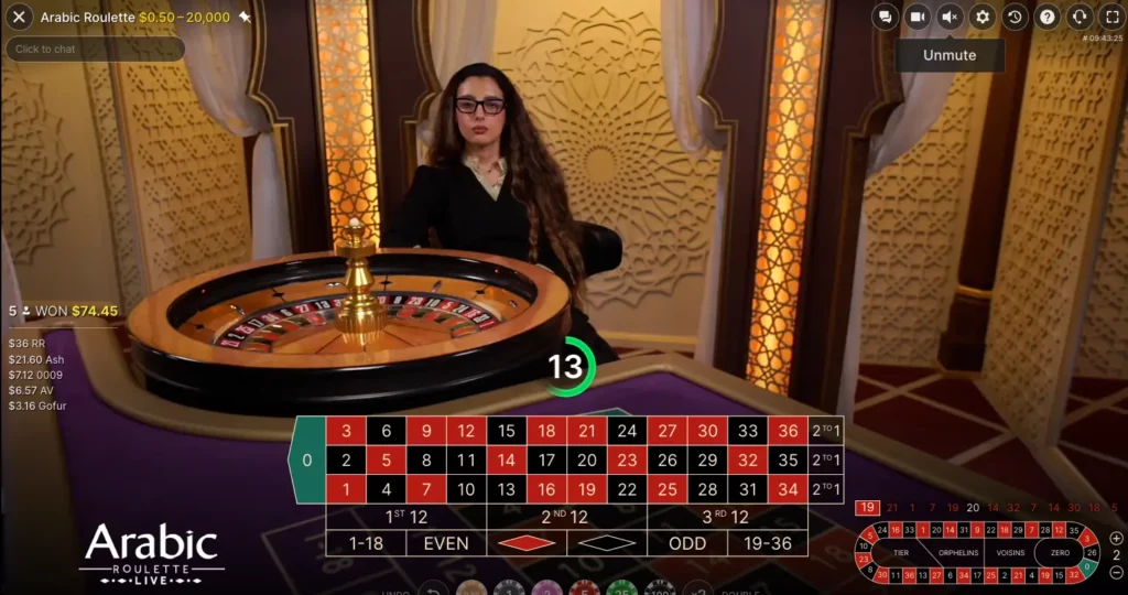Live Arabic Roulette game For Qatari Players 